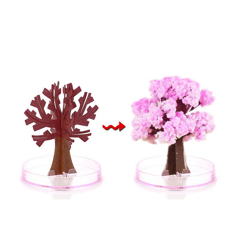 DIY Growing Tree Paper Sakura Crystal Trees Desktop Cherry Blossom Toys Handmade Christmas Tree Craft Kit Valentine's Day Gift