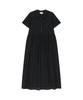 Visavi Embroidered Lace Trim Cotton Dress (Black)