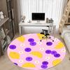 1pc Lemonberry Office Round Rug, Non-slip, Soft and Durable Office Rug for Interior Decoration, Perfect for Office, Beautiful Decoration Yy260323038