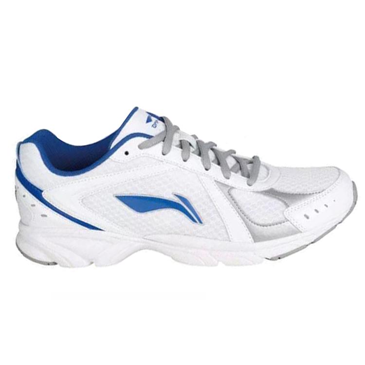 Li Ning Cushioning Breathable Abrasion Resistant Slip Resistant Low top Running Shoes Men's White Blue Gray ARBJ055-1
