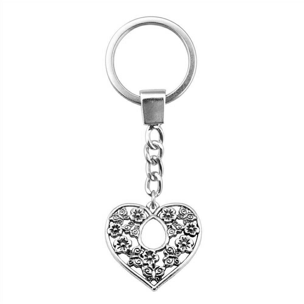 Minimalist Tags Heart Keychain Text Love Theme Key Ring 30mm Ring