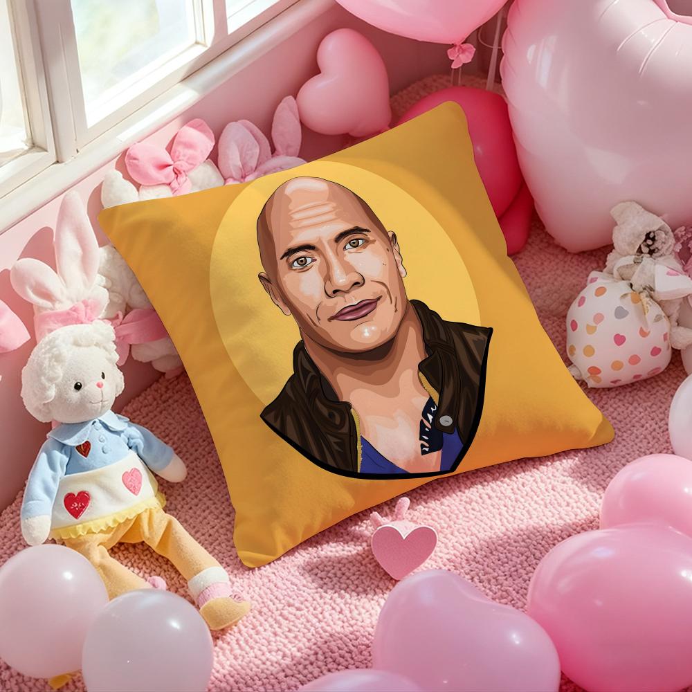 The Rock Face America Dwayne Johnson Cushion Cover Pattern Printed Pillowcase For Living Room Sofa Cushion Cover Bedroom Decor