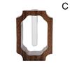 Walnut Wood Flower Set Hotel Decoration Simple Glass Plant Flower Arrangement Mini Aquatic Vase Hydroponic Plant Flower Stand