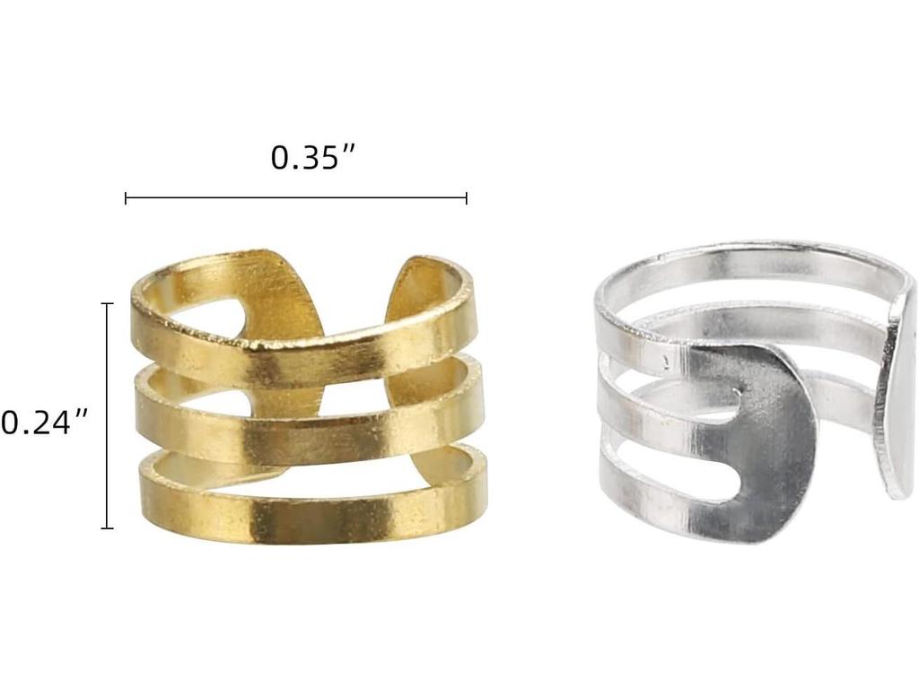 100 Gold & Silver Hollow Hair Rings, European & American Trendy Style, 100 Pieces