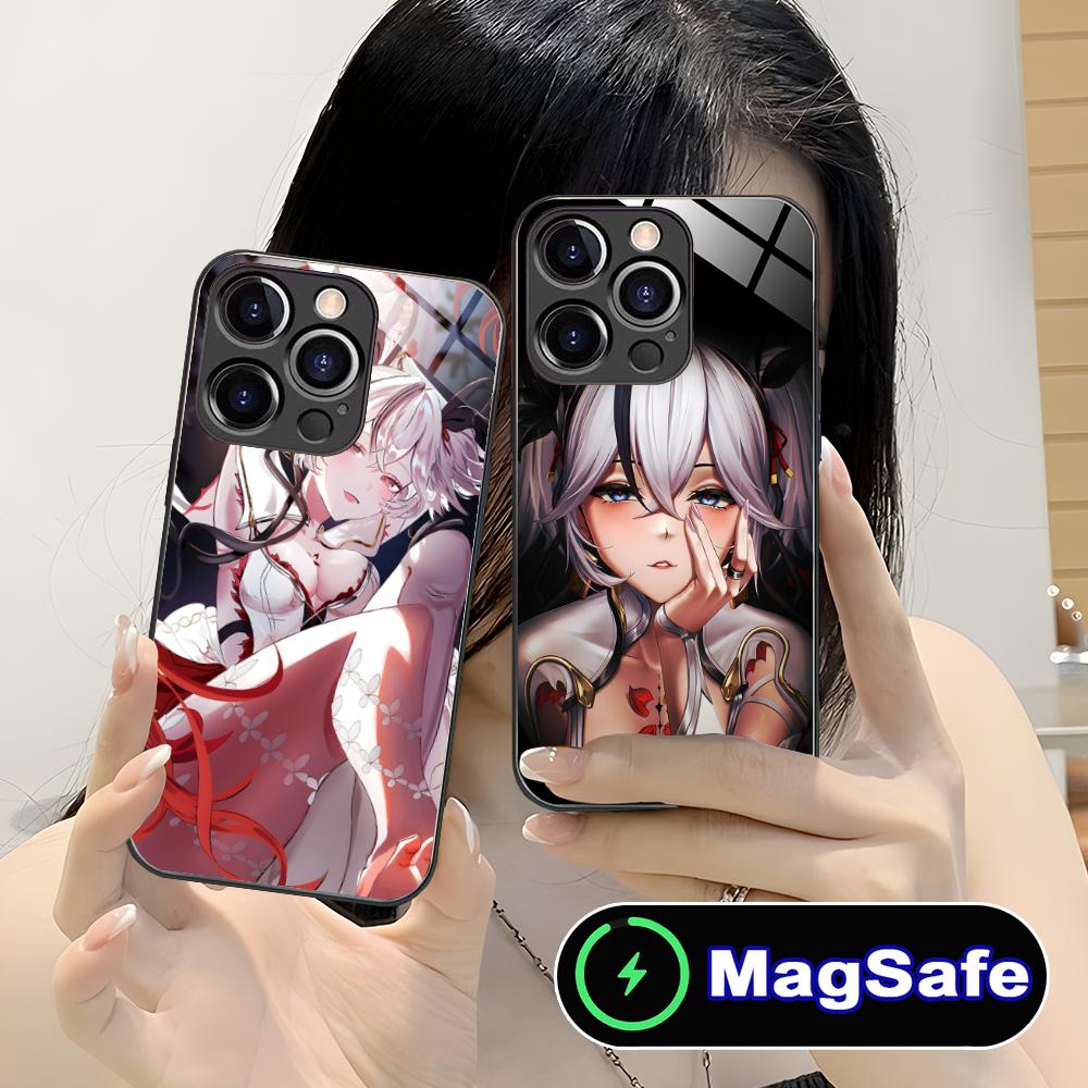 Wuthering Waves Camellya Phone Case for iPhone 17 16 15 14 13 12 11 Air Pro Max Plus Mini MagSafe Glass Colorful Cover Cover