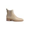 Cowhide version, autumn and winter velvet round head small thick heel leather elastic boots cigarette holder Chelsea short boots women