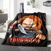 1pc Chucky Blanket with Custom Name, Gift, for Men and Women, Soft Blanket, Good for Sofa Bed Couch Travel, Lightweight Flannel Blanket