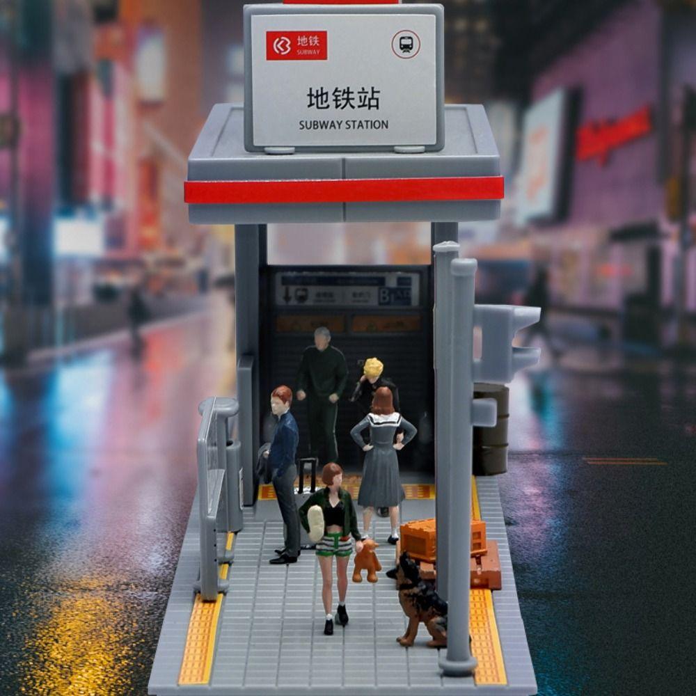 Simulated Metro Station Model Figure Display Architecture Scene Model Kids Toy