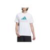 Adidas Letter Print Design Breathable Versatile Sports Short Sleeve T-Shirt Men Tops White JE3201