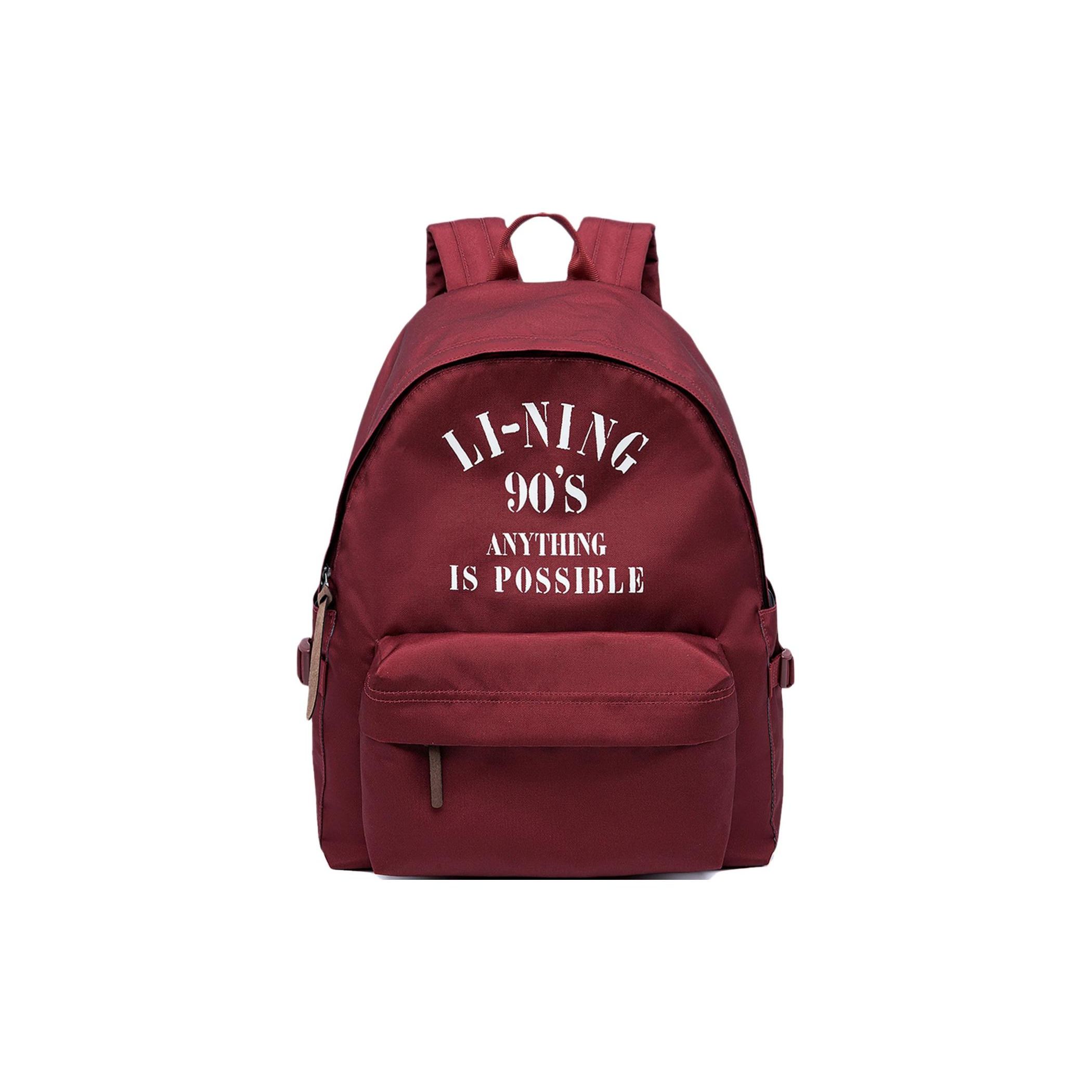 

Li Ning Sports Lifestyle Series Zipper Fashion Letter Print Eco-Friendly Polyester Sports Backpack Unisex Backpack Bicycle-Red ABSU183-3 Bicycle Red
