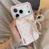 Puff Bow Pearl Protective Case for Apple 17 Pro/Pro Max, Girly Drop-Proof Cover for 16/15