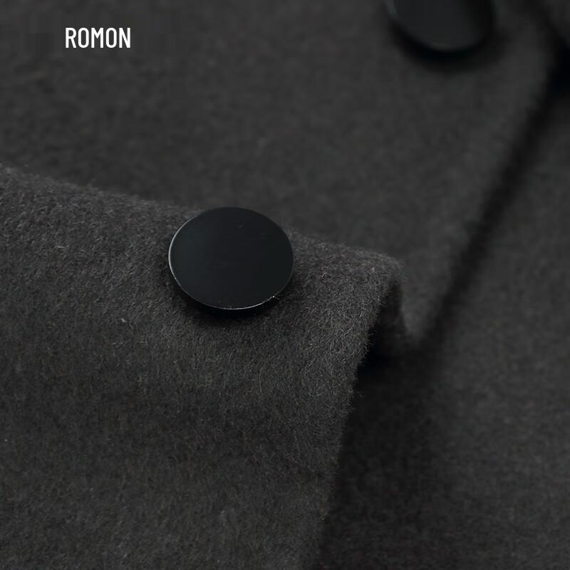 Romon Men's Merino Wool Blend Double-Faced Business Casual Short Coat