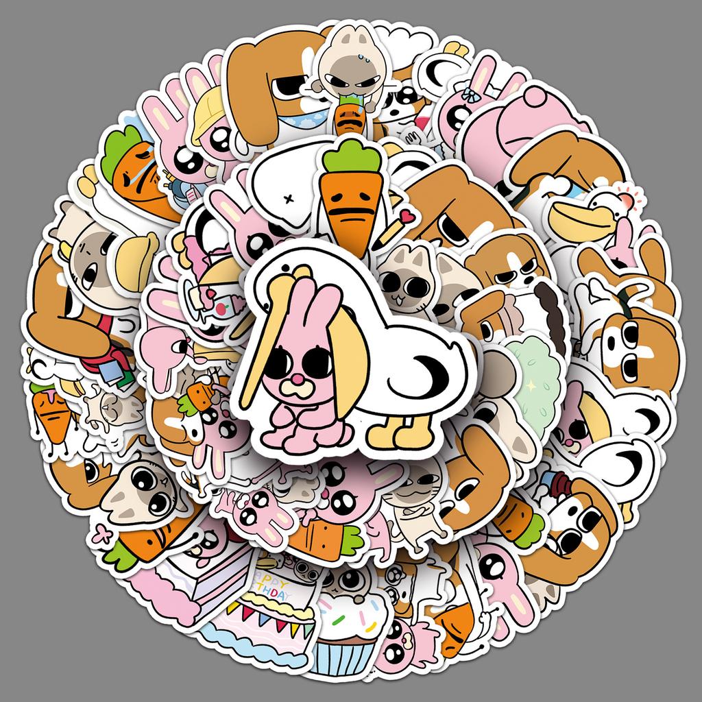 52 Graffiti Stickers Cartoon Cute Hand Account Card Decorative Mobile Phone Case Water Cup Notebook Stickers