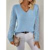 2026 Spring and Autumn New Hollow Knit Sweater for Women, V-neck Pullover, Long Sleeve