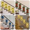 Red Bow Christmas Wreath Pine Cone PE Leaf Staircase Arrangement Simulation Plant Upside Down Design Rattan Decoration