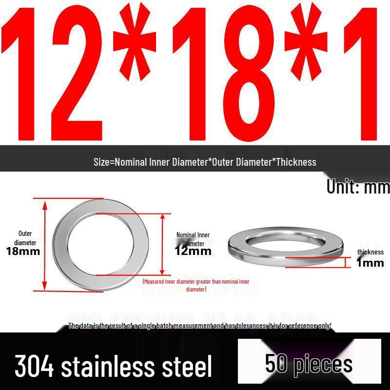 Thickened 304 Stainless Steel Flat Washer Spacer (M2-M36)
