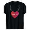 2026 Eurovision Song Contest Fan Support Gifts Funny Neutral T Shirt Black Heart Pendant with Ferto Text Casual Wear Gift 100 Cotton Fashionable