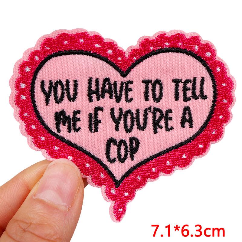 Pink Letter Patch DIY Summer Vibes Embroidered Patches Iron On Patches For Clothing Thermoadhesive Patches Cartoon Sew Bagdes