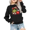 Kids' Fashion Loose-Fit Casual Long-Sleeve Christmas Print Oversized Crewneck Sweatshirt