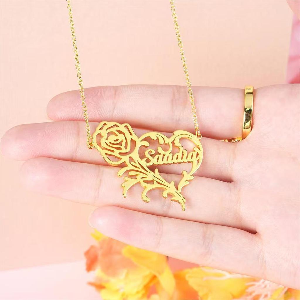 Custom Letter Name Necklace Stainless Steel Minimalist Pendant Personalized Gift