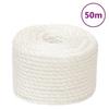 153061 vidaXL Work Rope White 14 Mm 50 M Polypropylene