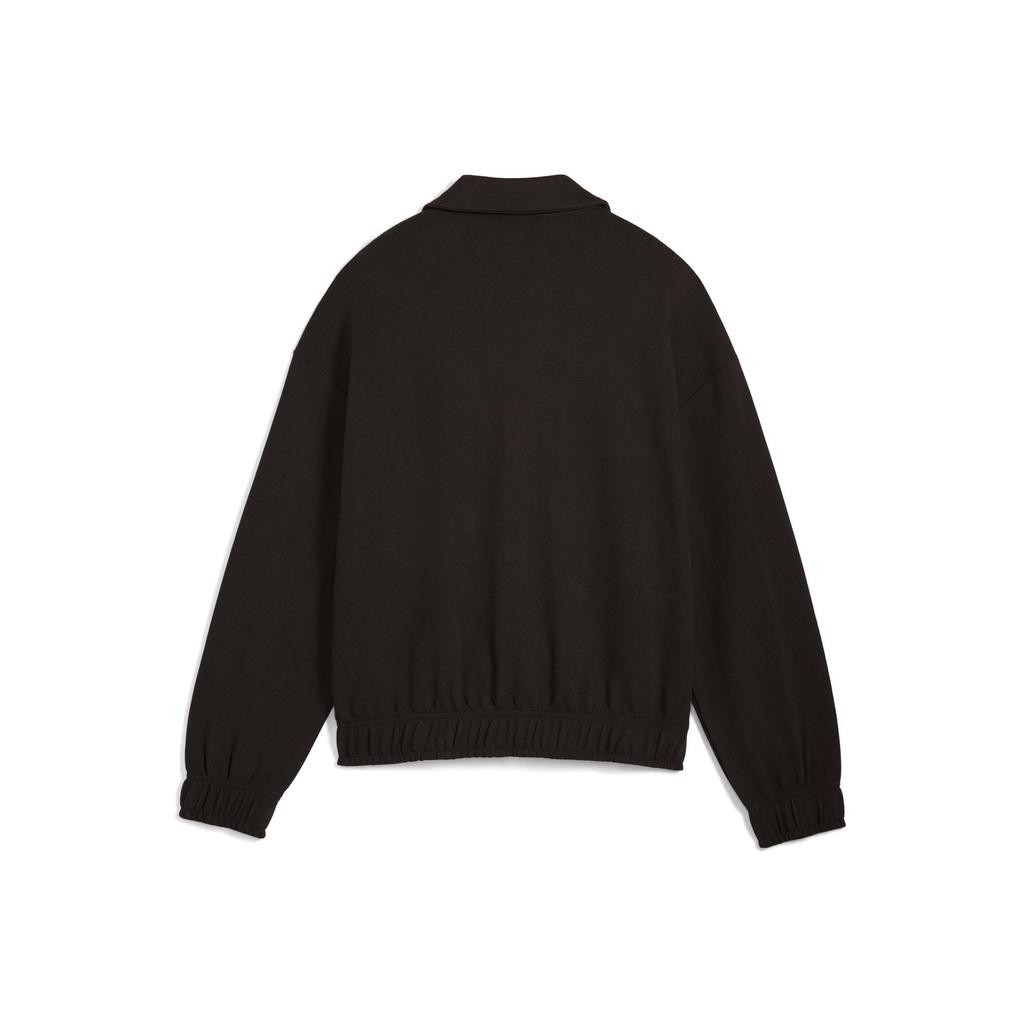 PUMA T7 Comfortable Versatile Sporty Casual Jacket Colorblock Cropped Dual-Zip Jacket with Small Logo Women's Black