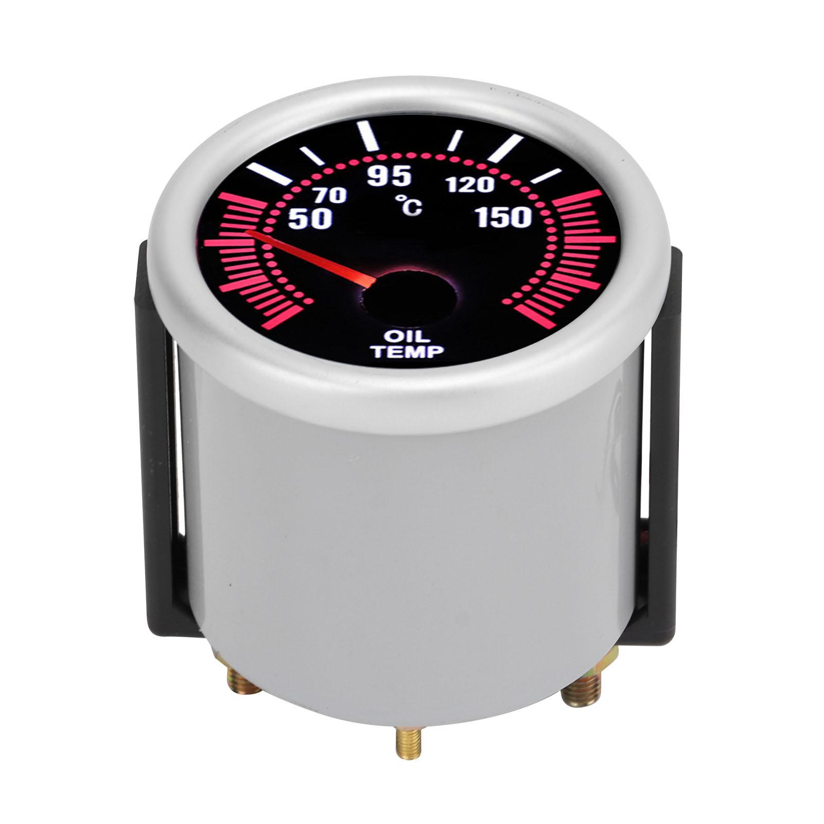 

52мм 2дюйма Автомобильный датчик температуры масла с белой подсветкой Универсальный автомобильный аксессуар 12В