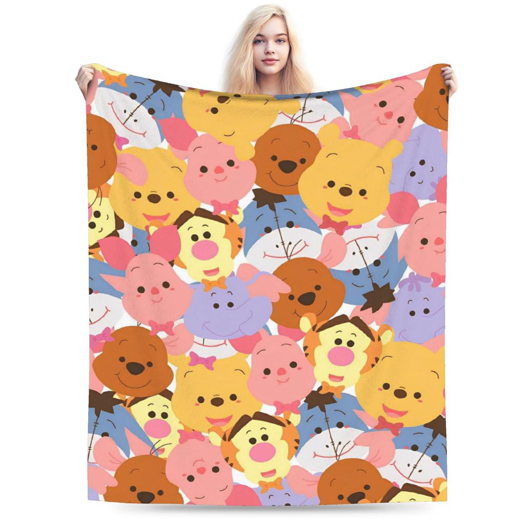 Cute Kawaii Blankets Winnie The Pooh Fuzzy Throw Blanket Bedding Couch Personalised Soft Warm Bedspreads