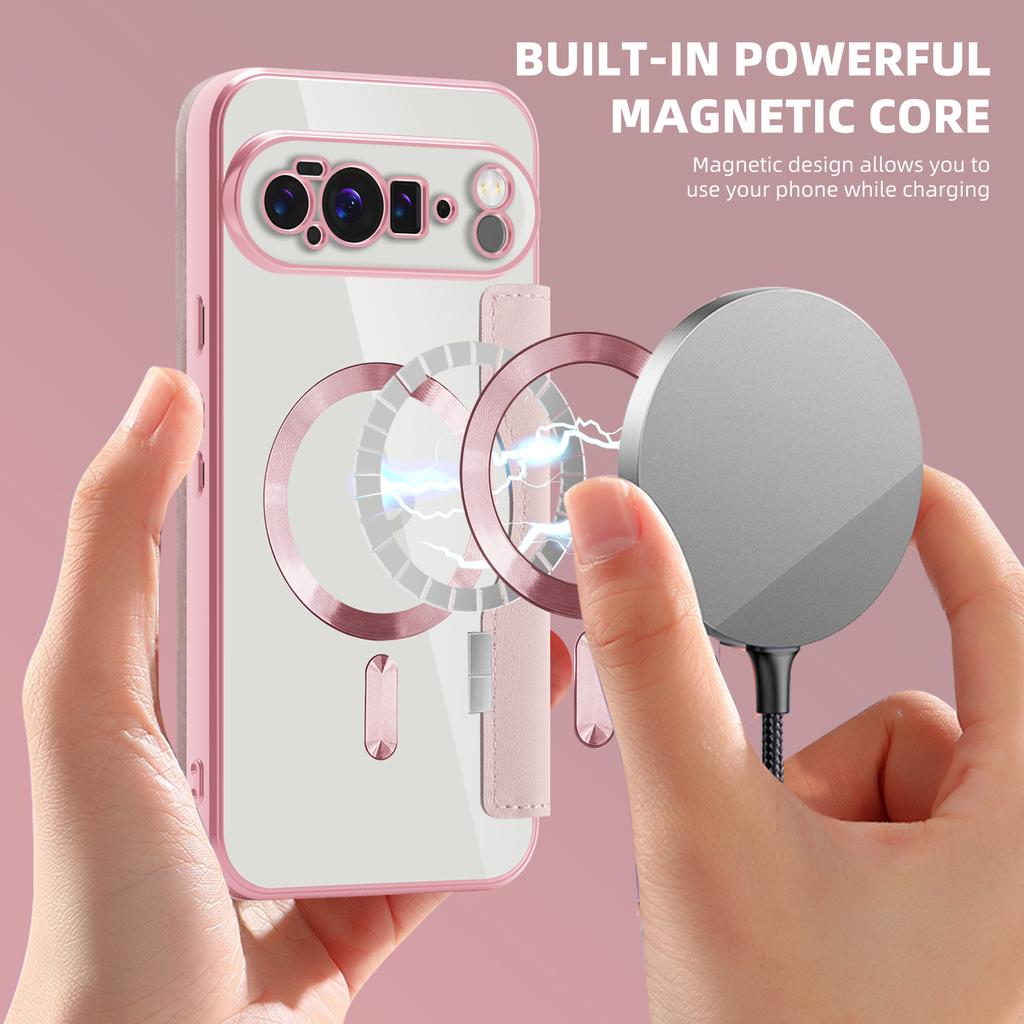 For Google Pixel 10 Pro XL Magnetic Case Rhombus PU Leather Phone Cover