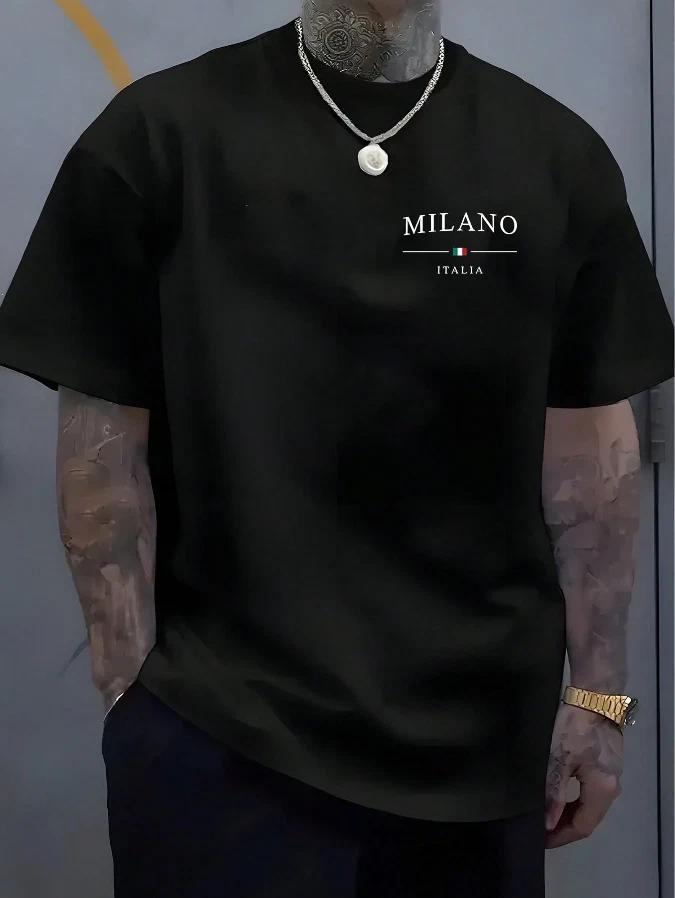

Milano Italy Print T-shirt Mens Womens Short Sleeve Cotton Shirt Travel Tee Tops L