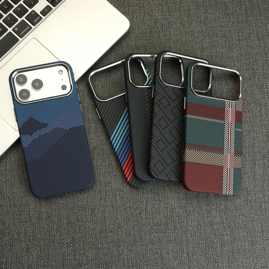 Applicable To iPhone11promax Mobile Phone Case S11 Magnetic Suction Samsung S11 Kevlar Pattern Carbon Fiber S11 Case