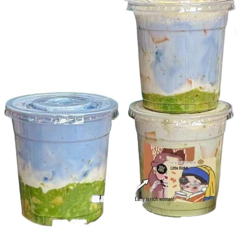 Disposable 98 Caliber Cold Drink Cup with Lid for Lemon Tea or Milk Tea