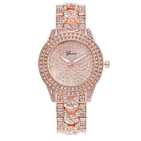Elegant Ladies' Roman Numerals Bracelet Watch with Rhinestones