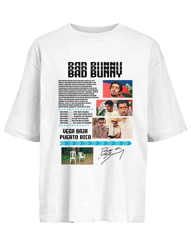 2026 Bad Bunny Printed TShirt Unisex Y2K Heavyweight Cotton Street Harajuku Style High Quality Casual Top Tshirt