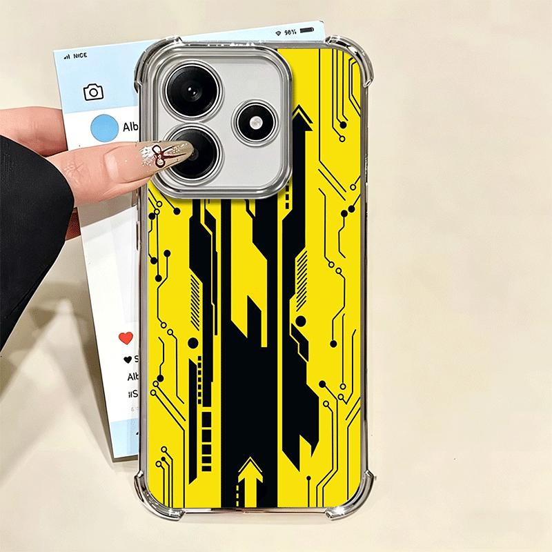 Cyberpunk Aesthetics Plating Phone Case For Xiaomi Redmi Note 14 15 Pro Plus 13 12 11 11S 11T 10 9S 9 5G Anti-Fall Airabag Cover