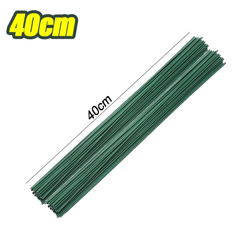 50/100pcs Artificial Green Flower Stem for Home Decorations DIY Floral Material Handmade Wire Stems Plastic-clad Iron Sticks