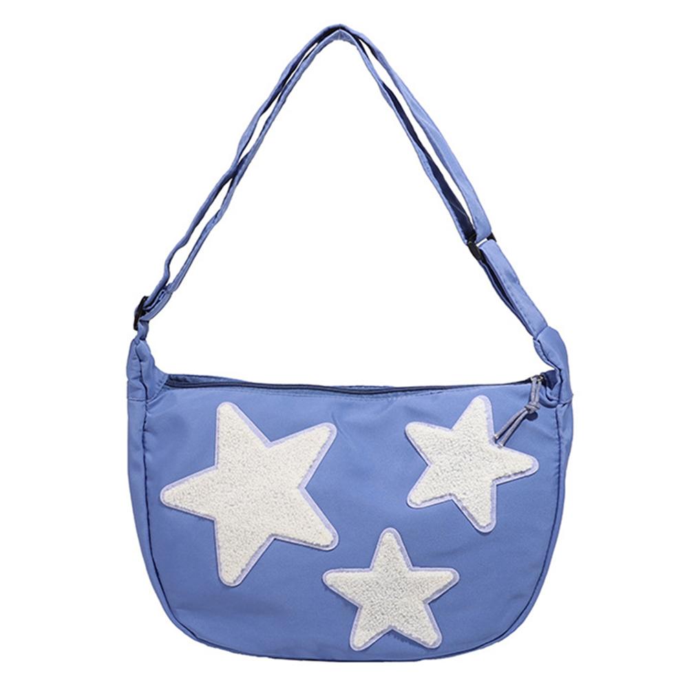 Women Canvas Messenger Bag Versatile Y2k Hobo Bag Adjustable Strap Crossbody Sling Bag Pentagram Satchel Bag Student Book Bag