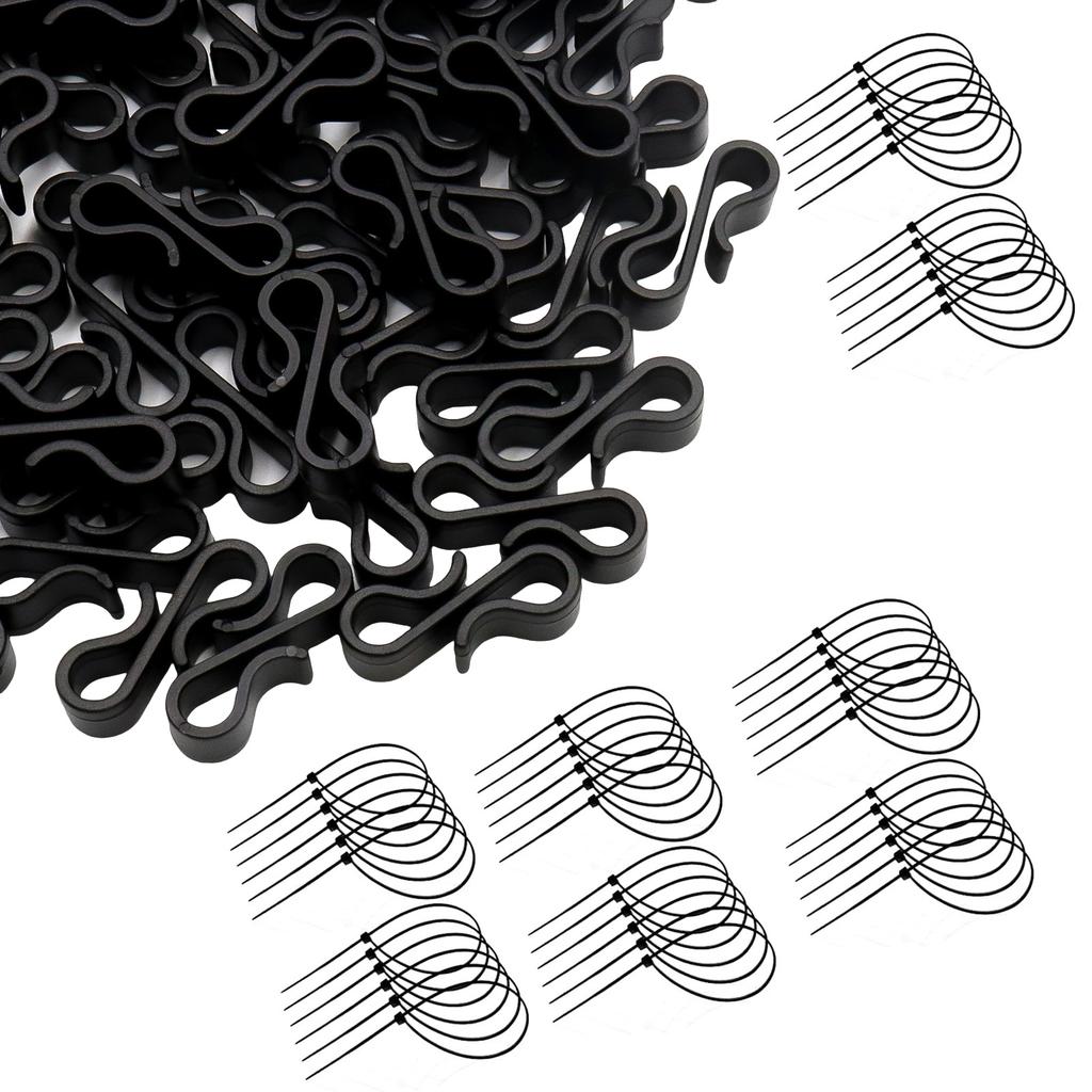 Pack Of 120 Outdoor Light Clips Gutter Hooks for String Lights and Cables Plastic Garden Electrician Tool Hook