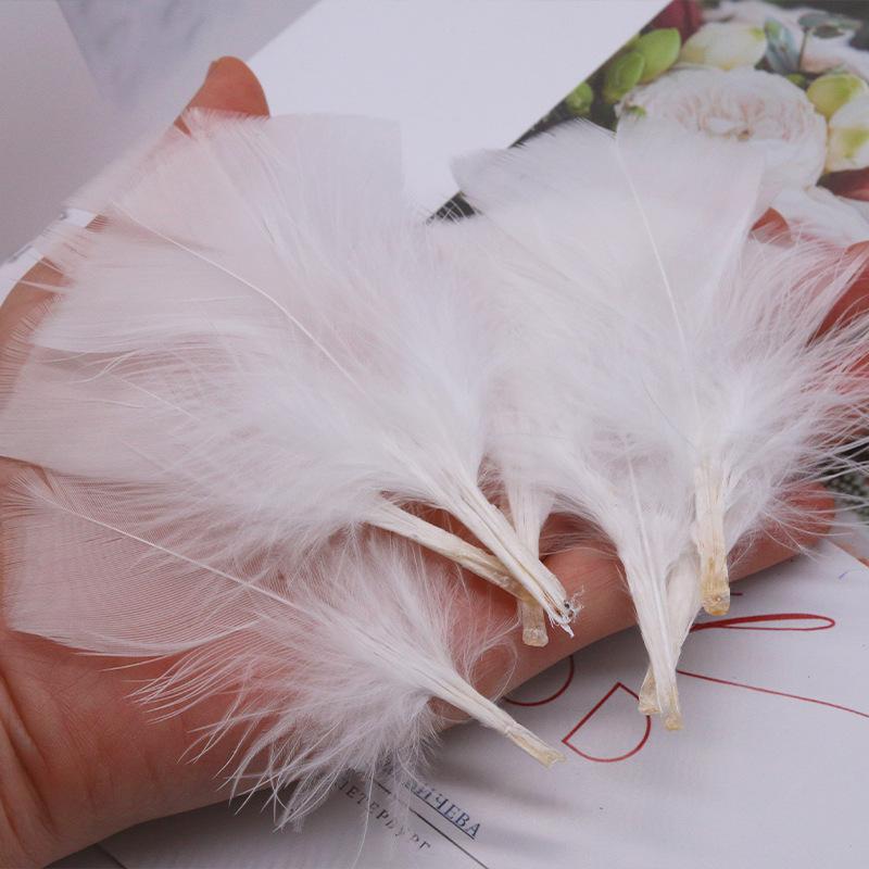 50Pcs Big Head Boy Flat Turkey Feather Color Diy Feather Jewelry Handicraft Accessories Clothing Accessories