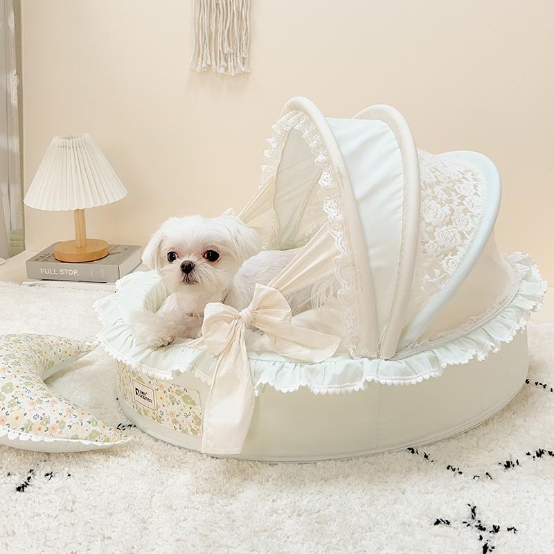 

Кровать-люлька для питомца с хлопковой кроватью для щенков и котят - диван для питомца, подушка для собаки, кровать-люлька для щенков, бежевый Morandi 54 45cm