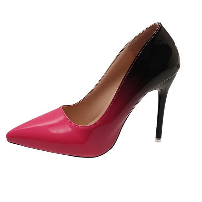 Fashion African Woman Shoe High Heels Pointed Toe 2025 Patent Leather Sexy Pump Work Dress Professional Burgundy Spikes Latest Beige Cro