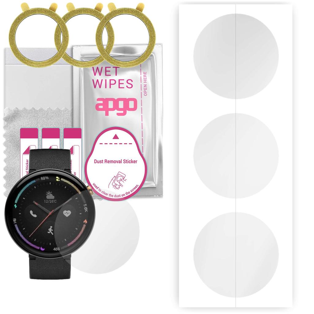 3x apgo Folie de protecție ecran hidrogel pentru Amazfit Nexo, folie hidrogel, cu strat de poziționare, instalare ușoară