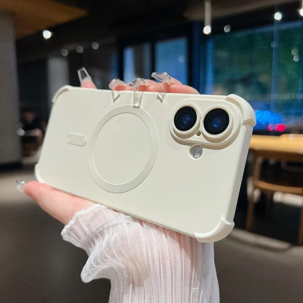 Gradient Color Shockproof For Magsafe Magnetic Phone Case with Camera Lens Protector for iPhone 16 Pro Max 15 14 Plus 13 12