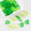 50pcs 100pcs Acrylic Green Leave Pendants Charms Plastic Flower Leaf Loose Beads DIY Earrings Wedding Hair Craft Jewelry Making