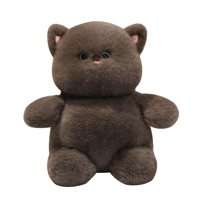 New 28cm Cute Cats Soft Stuffed Plush Toys Black White Grey Lovely Kitten Plushies Doll Gifts for Girls Home Desktop Ornament