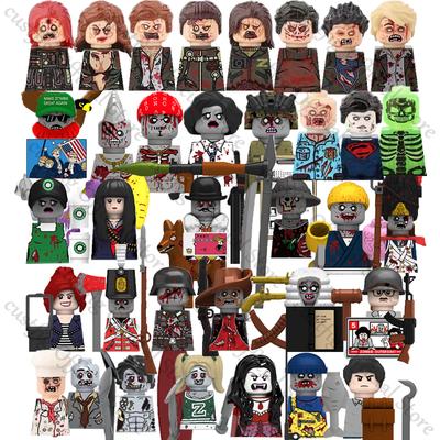 Horror Halloween Military Walking Dead Soldier Action Figures Building Block Army Infantry Helmet Gun Weapon Bricks Kid Toy Gift