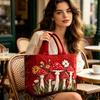 Quilted Tote Bag with Digital Print Handbag Stylish Spacious Design Durable Material and Comfortable Handles for Everyday Use