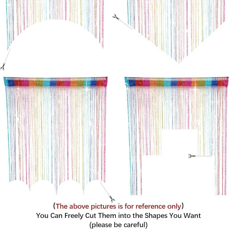 Ave Split Decorative Door String Curtain Wall Panel Fringe Window Panel Drapes Room Divider Blind Divider Tassel Screen Home 100cm*200cm