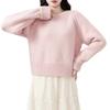 Autumn and winter new lazy wind thickened round neck short gray sweater women's inner knitted sweater small top