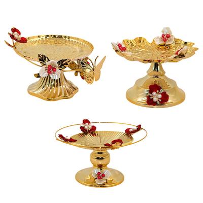 Pedestal Fruit Bowl Multiuse Retro Food Storage Dish Dessert Display Plate for Household Table Living Room Dinning Room Office